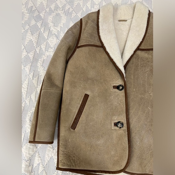 New-ISABEL MARANT Etoile 
Anawa Shearling Jacket - Beige - Picture 13 of 16